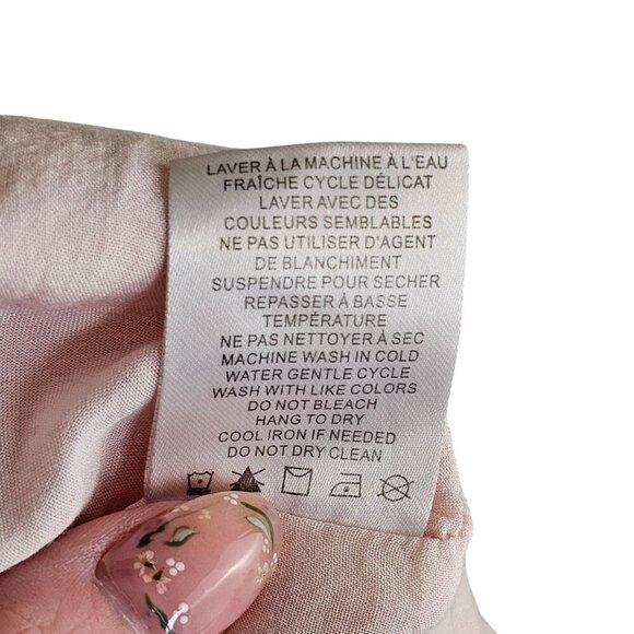 House of Harlow 1960 Pink White Red Off Shoulder Flowy Dress Sz L - Picture 7 of 8